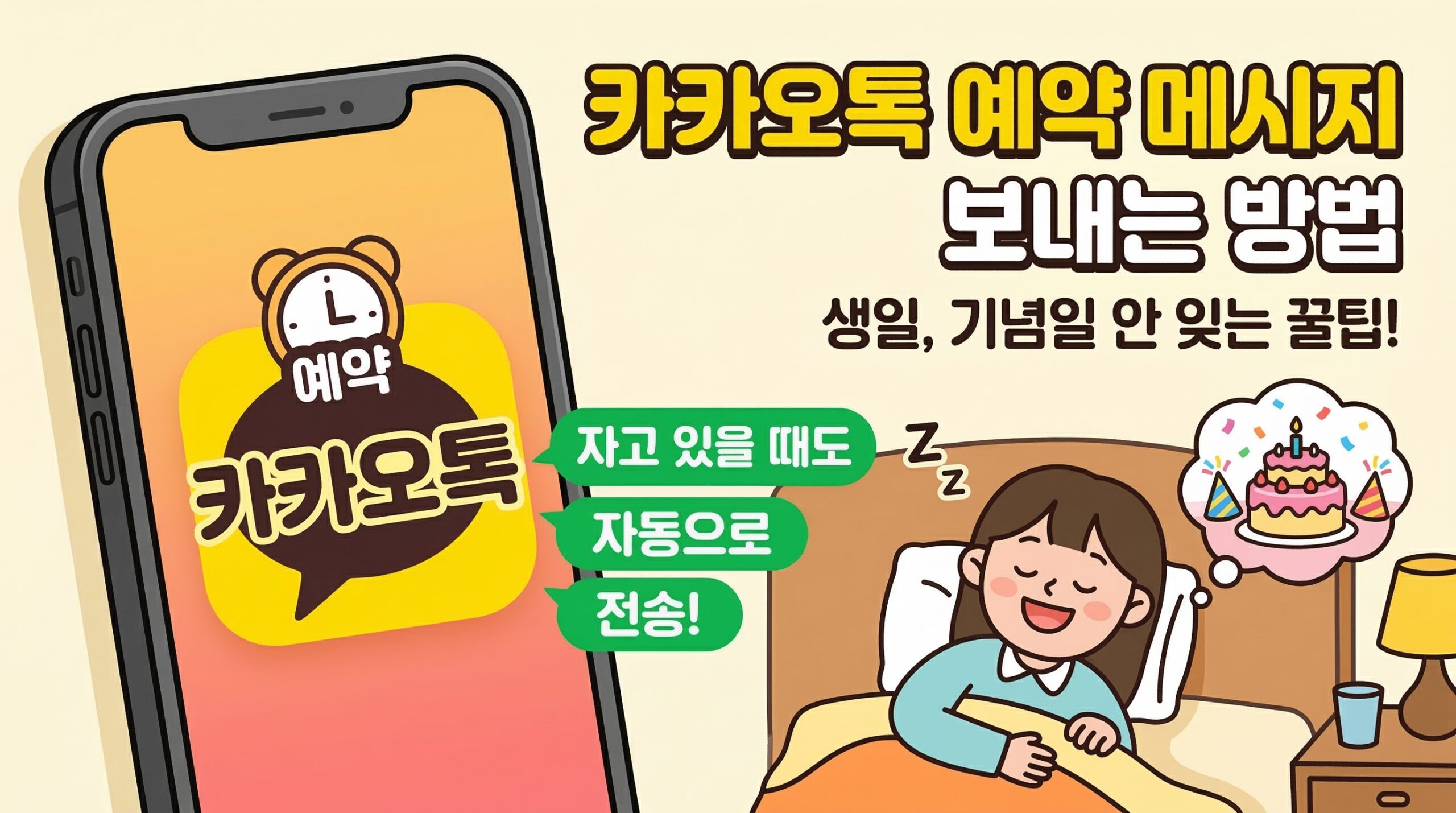 카카오톡 예약 메시지 보내는 방법 및 모바일 PC 설정 화면 썸네일