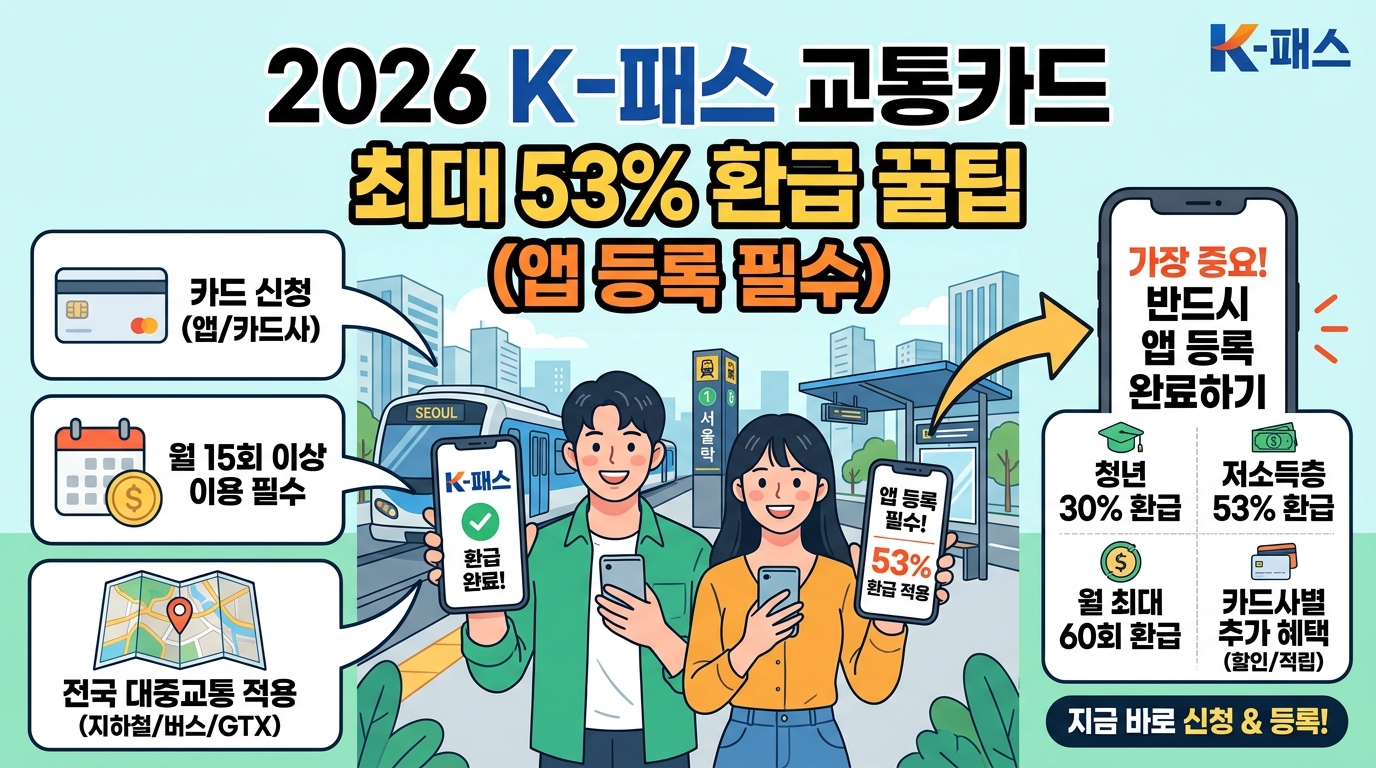 2026 K-패스 교통카드 신청방법 최대 환급 썸네일